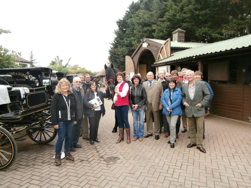 SMS Members enjoying their visit to T. Cribb and Sons Funeral Directors and Carriage Masters.