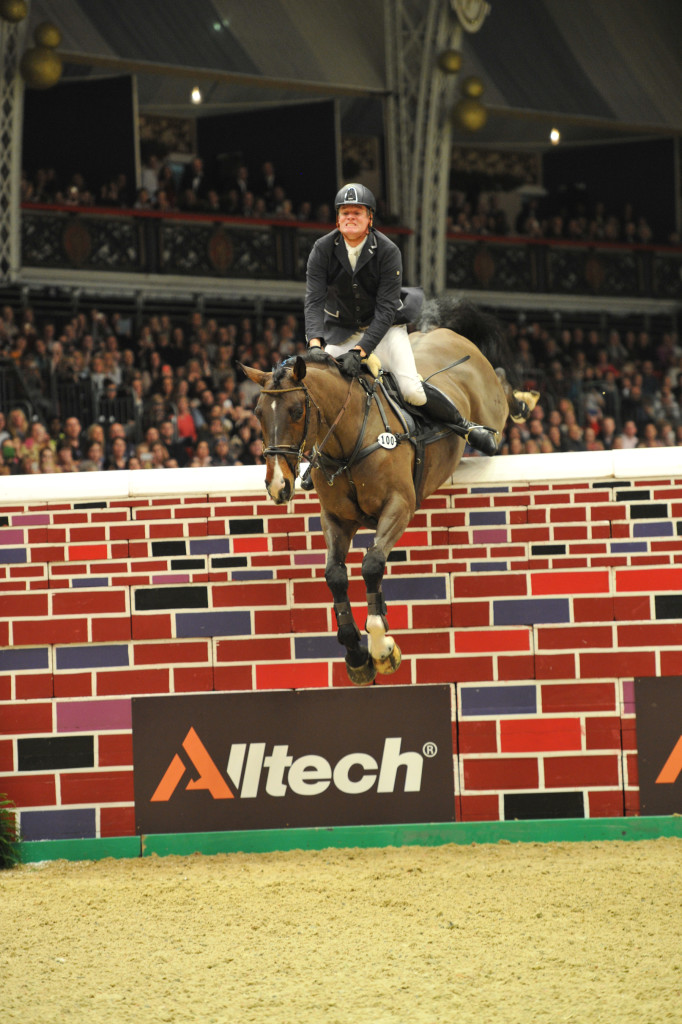 Olympia Horse Show - Hilmar Meyer ( GER ) riding  Continuo,  joint winner puissance image credit Kit Houghton