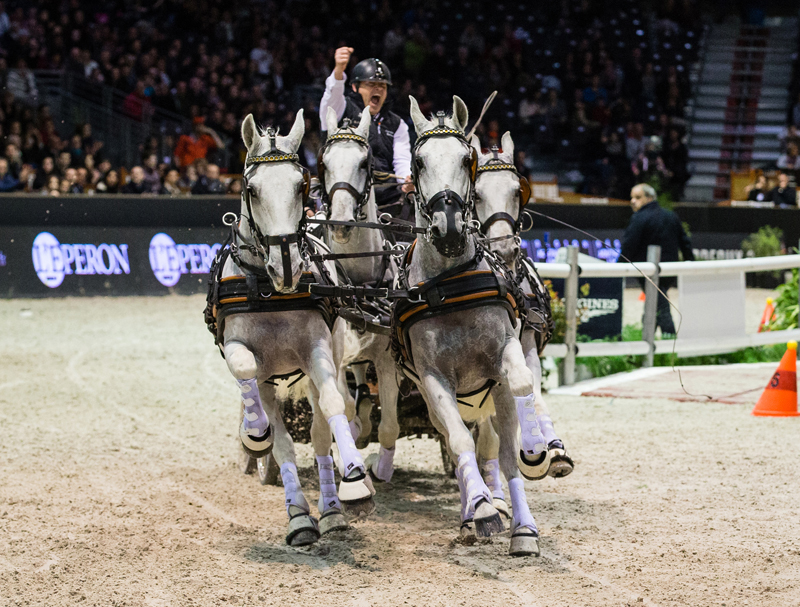 IJsbrand Chardon (NED) was extremely happy with his FEI World Cup™ Driving title. Photo: FEI/Eric Knoll.