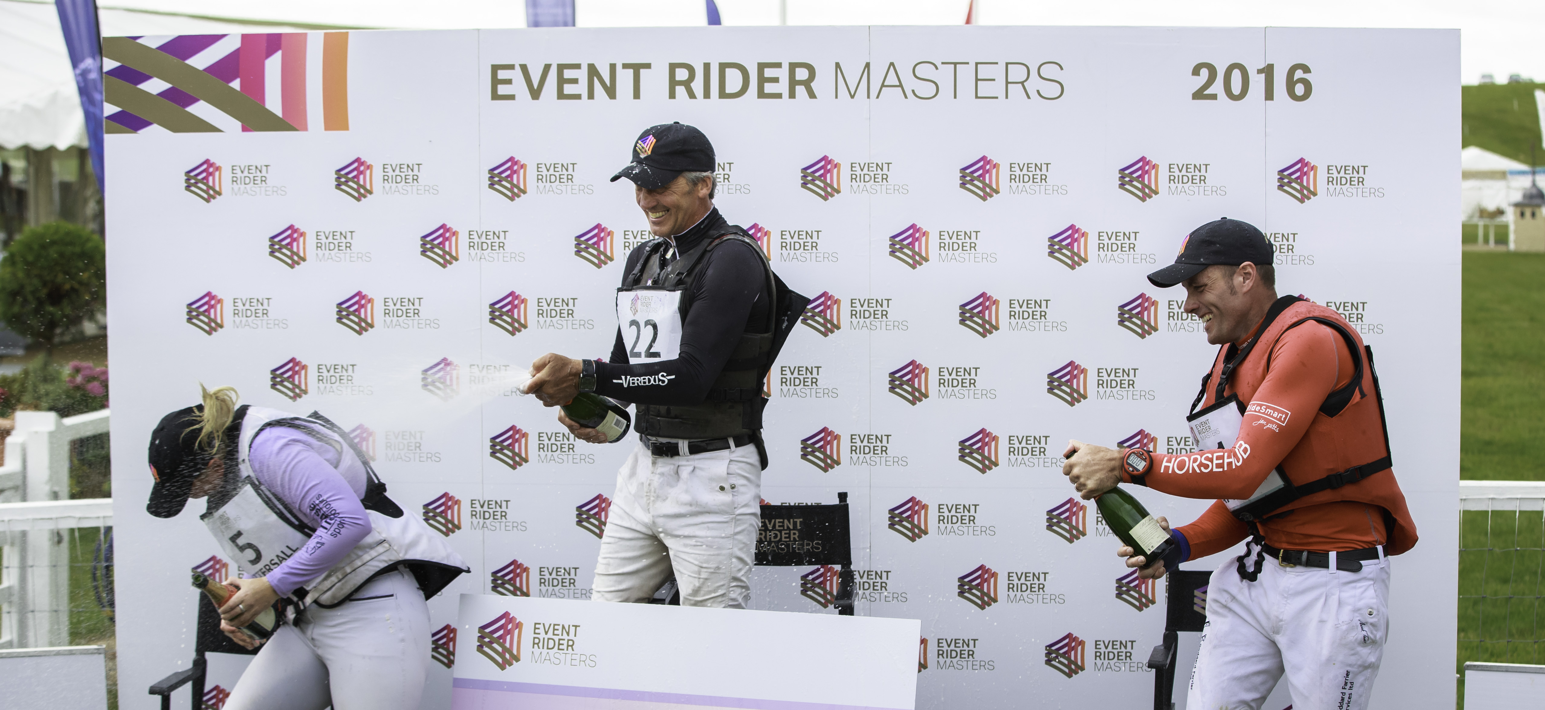 Barbury International Horse Trials - L-R Top three on the ERM podium Gemma Tattersall, Andrew Nicholson and Paul Tapner Photo Credit: Libby Law Photography & Eventridermasters.tv