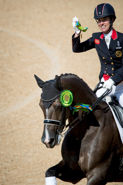 Great Britain’s Charlotte Dujardin and Valegro secured their second successive individual Olympic Dressage title when winning the Freestyle today. (Dirk Caremans/FEI)