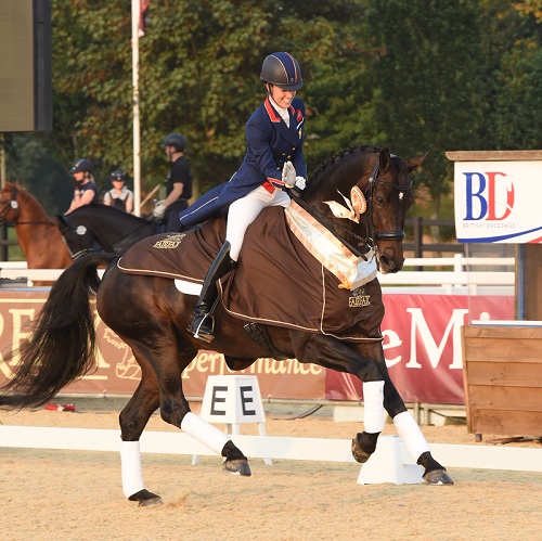Charlotte Dujardin on board Hawtins Delicato. Image credit Kevin Sparrow Photography