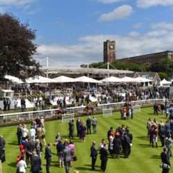 an arial image of York racecourse to represent gathering for Group 3 Tattersalls Musidora Stakes
