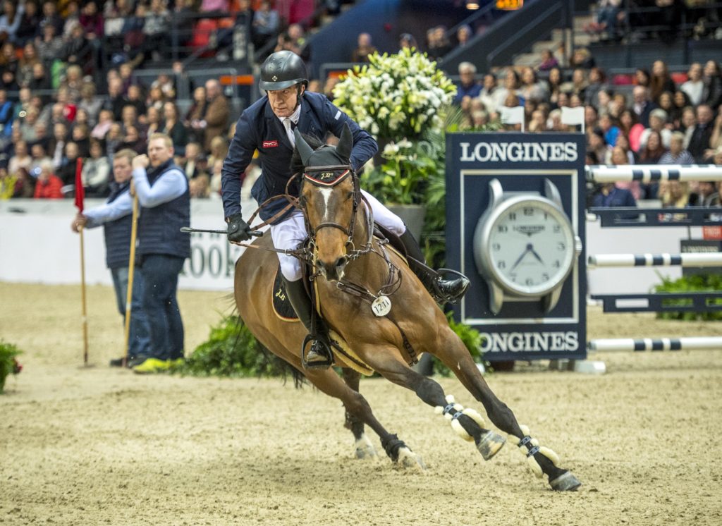 "I've done more than 20 Finals so it's about time I won!" said Britain’s Michael Whitaker after finishing third with JB's Hot Stuff in today's last qualifying leg of the Longines FEI World Cup™ 2017/2018 Western European League in Gothenburg (SWE) won by Sweden’s Henrik von Eckermann and Mary Lou. The 2018 series Final returns to Paris (FRA) from 11-15 April, and Whitaker will be chasing down the coveted title once again. (FEI/Arnd Bronkhorst)