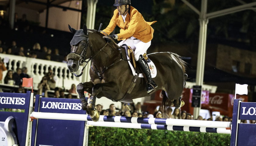 NED-Harrie Smolders rides Don VHP Z to a clear round and secures Team Netherlands the 2017 Title during the Longines FEI Nations Cup Jumping Final. 2017 ESP-Longines FEI Nations Cup Jumping Final - CSIO Barcelona. Real Club de Polo de Barcelona. Saturday 30 September. Copyright Photo: Libby Law Photography