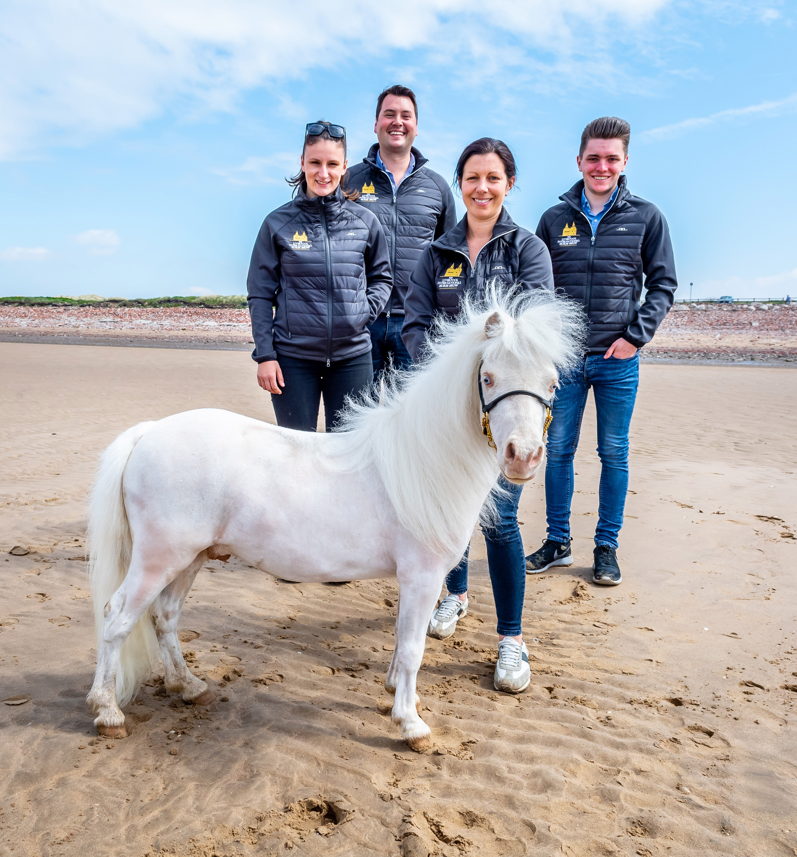 Liverpool International Horse Show. Meet Mr Frosty with Nina Barbour and the show team.