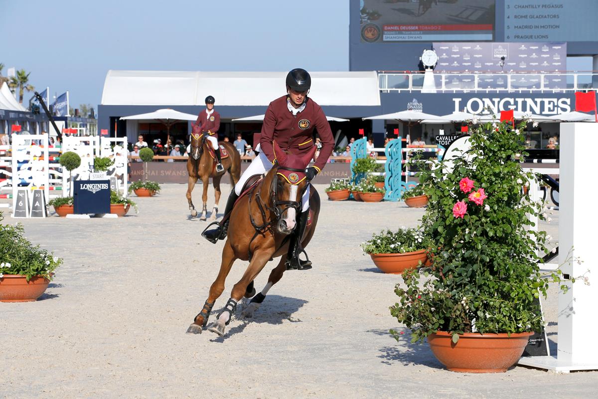Shanghai Swans’ Daniel Deusser and Pedro Veniss soared to a second pole position of the season after a challenging GCL first round tested the world’s best on the French Riviera. Photo: GCL / Stefano Grasso