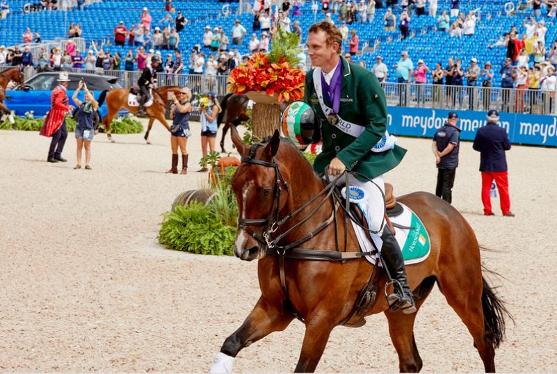 FEI World Equestrian Games™ Tryon USA Team and Individual silver medalist in eventing was Ireland's Padraig McCarthy on Mr Chunky Photo FEI/Liz Gregg