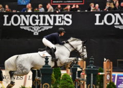 And she does it again! Olympic and World Cup Champion Beezie Madden (USA) with mount Chic Hin D Hyrencourt take another victory in the Longines FEI Jumping World Cup™ in Lexington (USA) on Saturday 3 November 2018. (FEI/Shawn McMillen Photography)