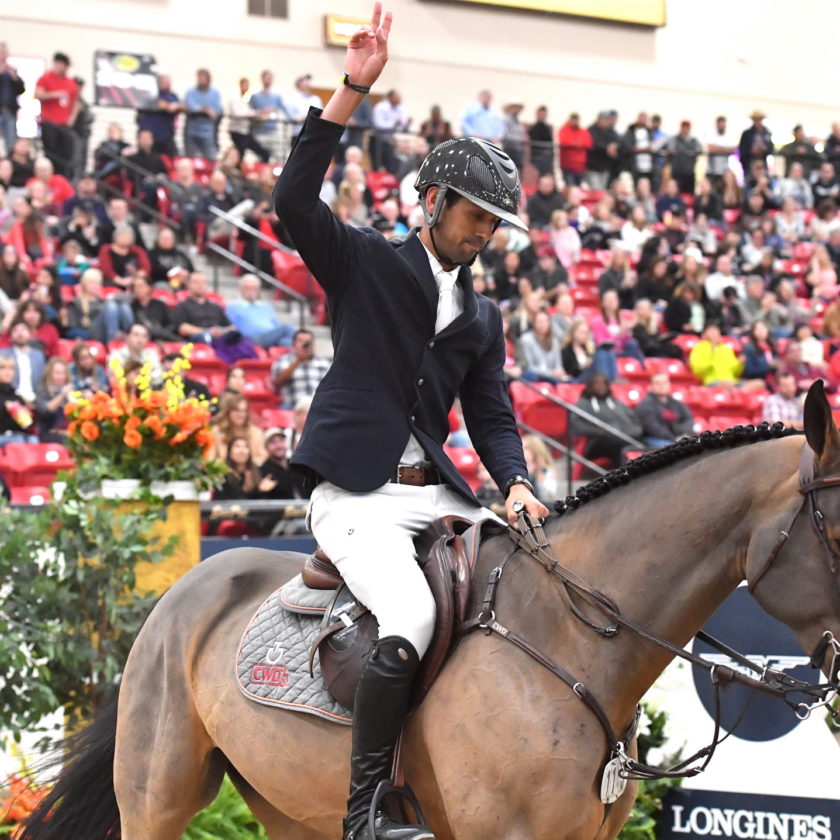 For the second week in a row, Nayel Nassar (EGY) and his longtime partner Lordan clinch another victory, winning the Longines FEI Jumping World Cup™ Las Vegas (USA) on Saturday 17 November 2018. (FEI/Andrew Ryback)