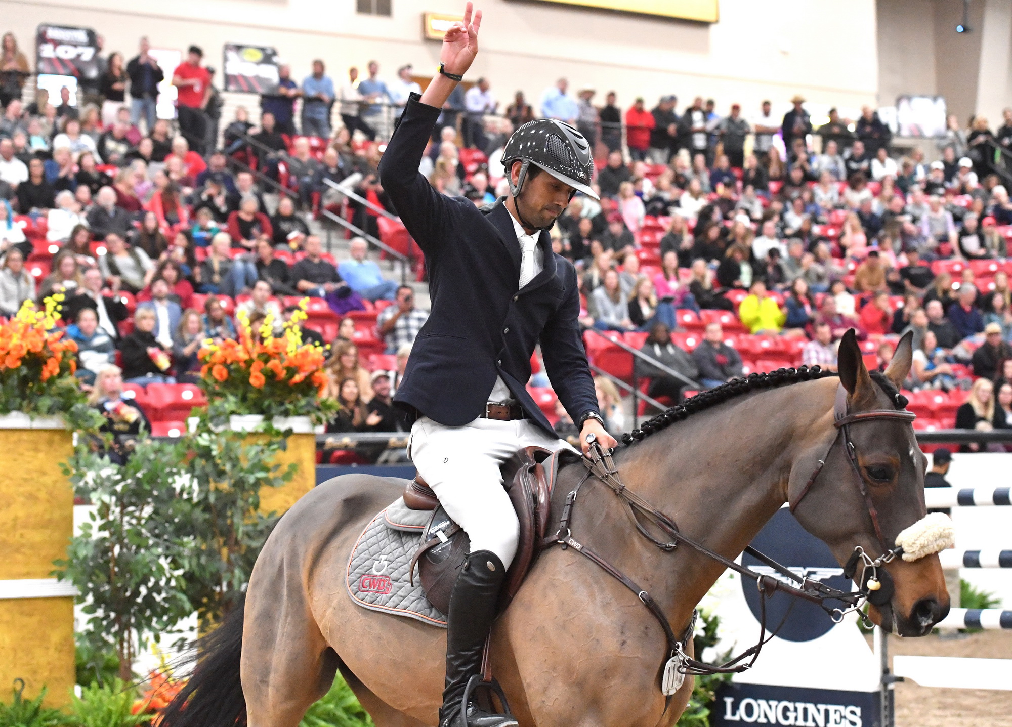 For the second week in a row, Nayel Nassar (EGY) and his longtime partner Lordan clinch another victory, winning the Longines FEI Jumping World Cup™ Las Vegas (USA) on Saturday 17 November 2018. (FEI/Andrew Ryback)