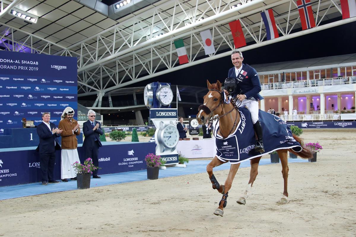 Julien Epaillard and Usual Suspect D’Auge triumphed in the first Longines Global Champions Tour Grand Prix of 2019 with a masterful galloping victory in Doha.