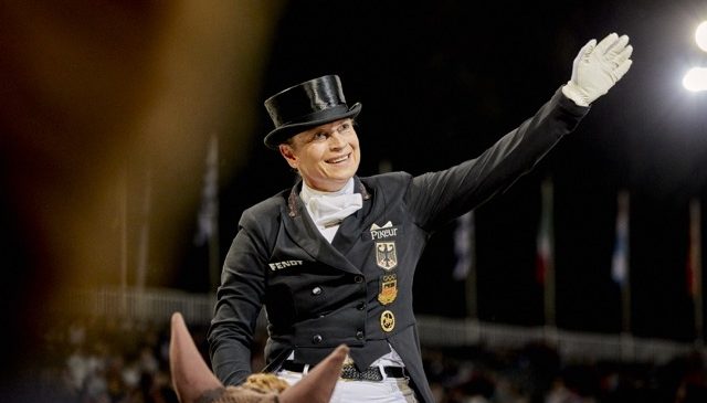 Germany’s Isabell Werth won tonight’s thrilling Grand Prix Special at the Longines FEI Dressage European Championship 2019 in Rotterdam, The Netherands. (FEI/Liz Gregg)
