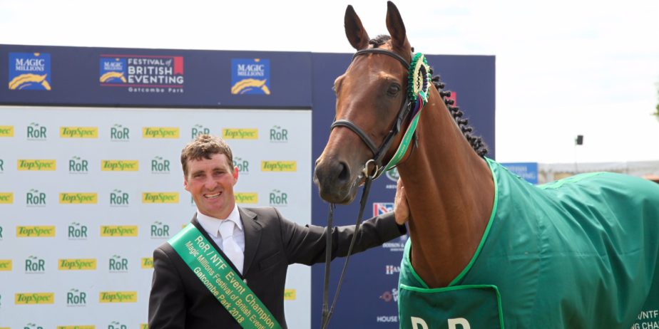 Retrained Racehorse Eventing Championship -Gold Nugget and Andrew Downes winners of NTF prize at Gatcombe