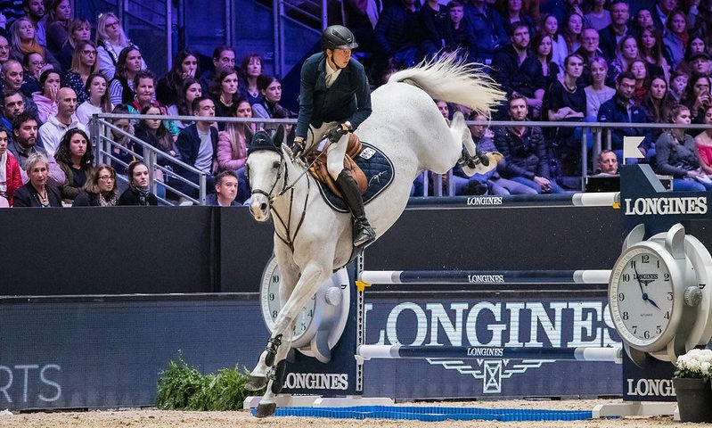 Martin FUCHS (SUI) riding CLOONEY 51 at LONGINES FEI Jumping World Cup™ 2019/20 at Equita Lyon 2019 (FRA). Fuchs finished in first place. Photograph - © FEI / Eric KNOLL