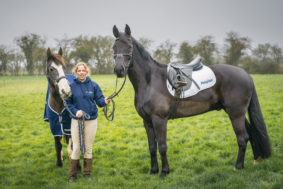 Juliette standing with Jess (left) and Boodles (right)