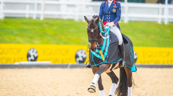 Equerry Bolesworth International Horse Show 2020 Dates announced - image Charlotte Dujardin riding in the international arena