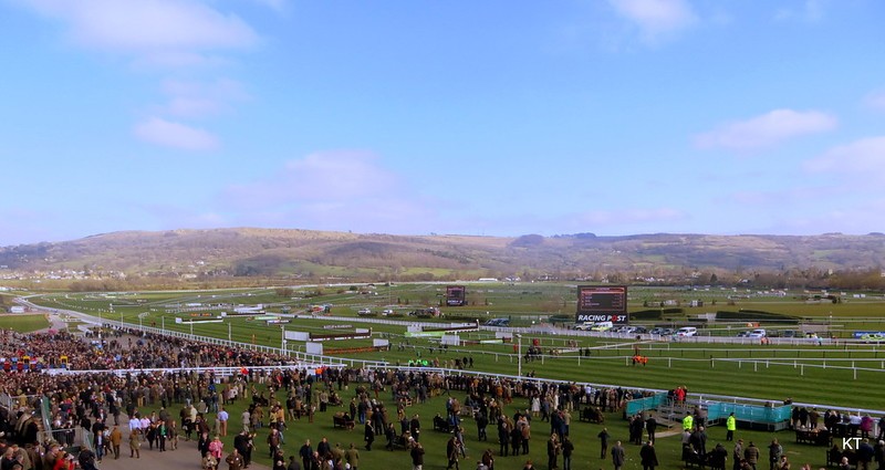 Cheltenham Racecourse view from above.