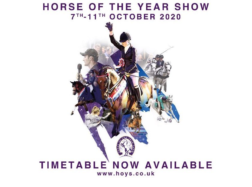 Horse of the Year Show 2020 Timetable graphic