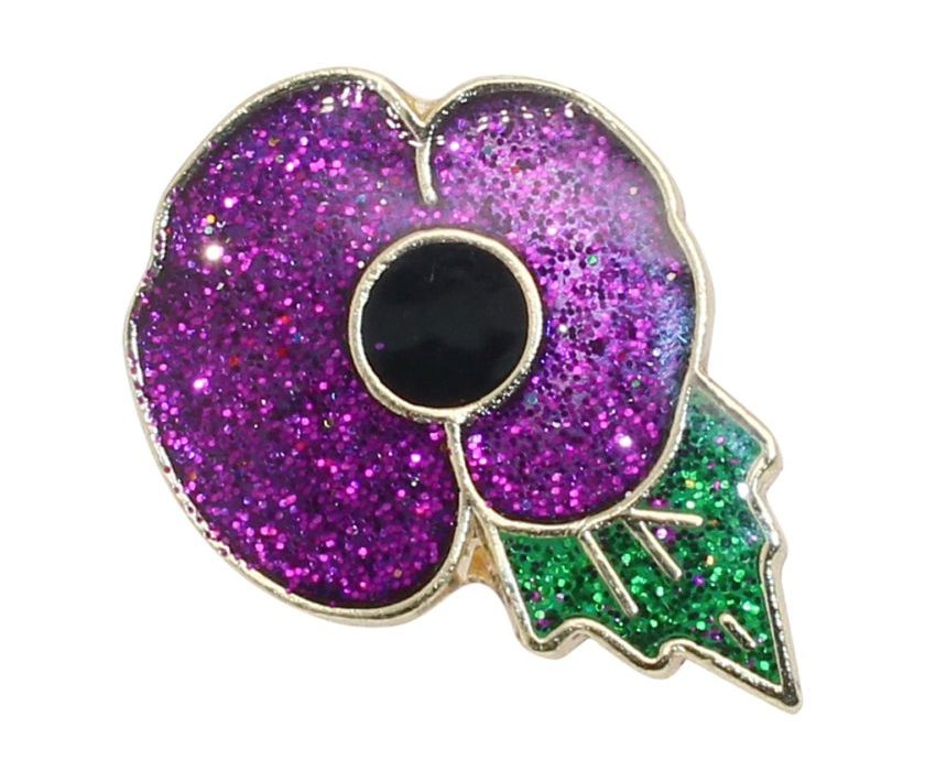 Purple Poppy pin from Pegasus Jewellery