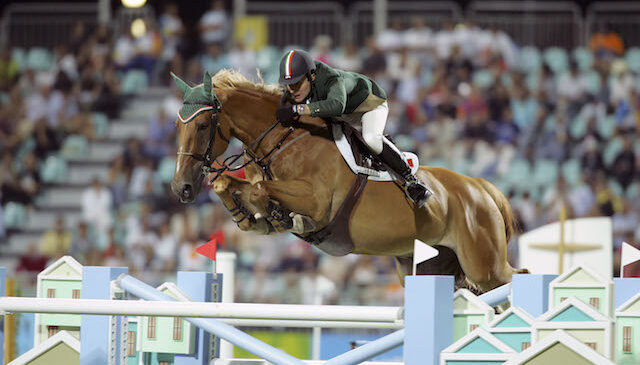 Ireland's Kevin Babington and Carling King competing at the 2004 Olympic Games in Athens, Greece where they placed joint-fourth individually. (FEI/Dirk Caremans)