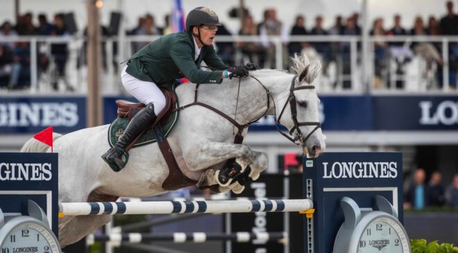 The KWPN mare Just a Dream (VDL Zirocco Blue/Carano), bred by the Nooren family, lived up to her name to take the 7-Year-Old title for German athlete Harm Lahde and owners Gestut Eichenhain at the FEI WBFSH Jumping World Breeding Championship for Young Horses 2021 at Zangersheide Stud in Belgium yesterday. (FEI/Hippo Foto - Sharon Vandeput).