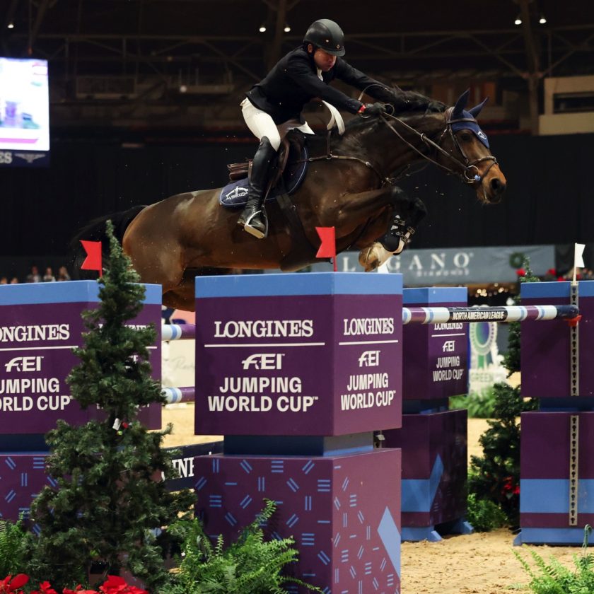 Conor Swail (IRL) riding Count Me In - winners of the Longines FEI Jumping World Cup™ 2021/2022 North American League - Fort Worth TX (FEI/Josh Winslow)