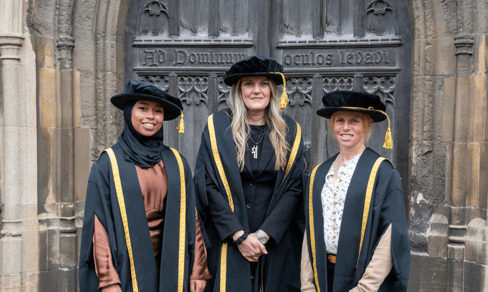 Khadijah Mellah, Justine Harrison, and Ros Canter - WUC Honorary graduates