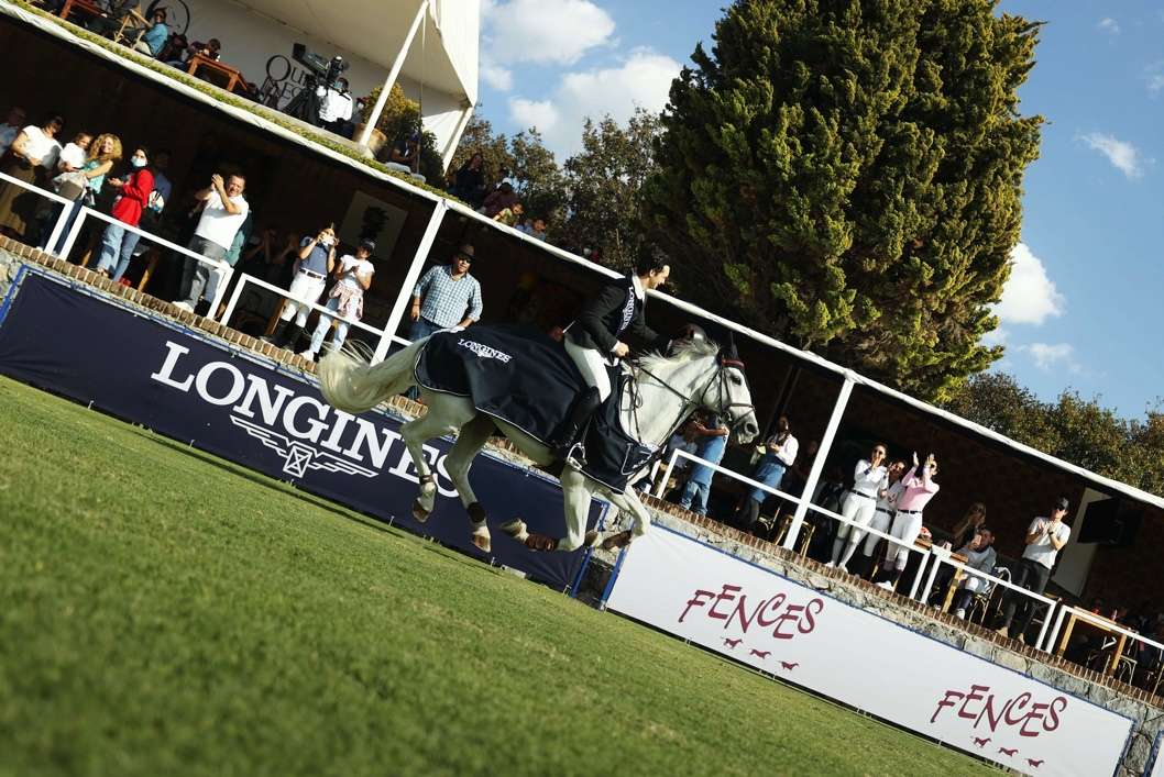 Manuel Gonzalez Dufrane (MEX) riding Hortensia van de Leeuwerk, winners of the Longines FEI Jumping World Cup™  2021/2022 North American League - Puebla (MEX) (FEI/Anwar Esquivel)