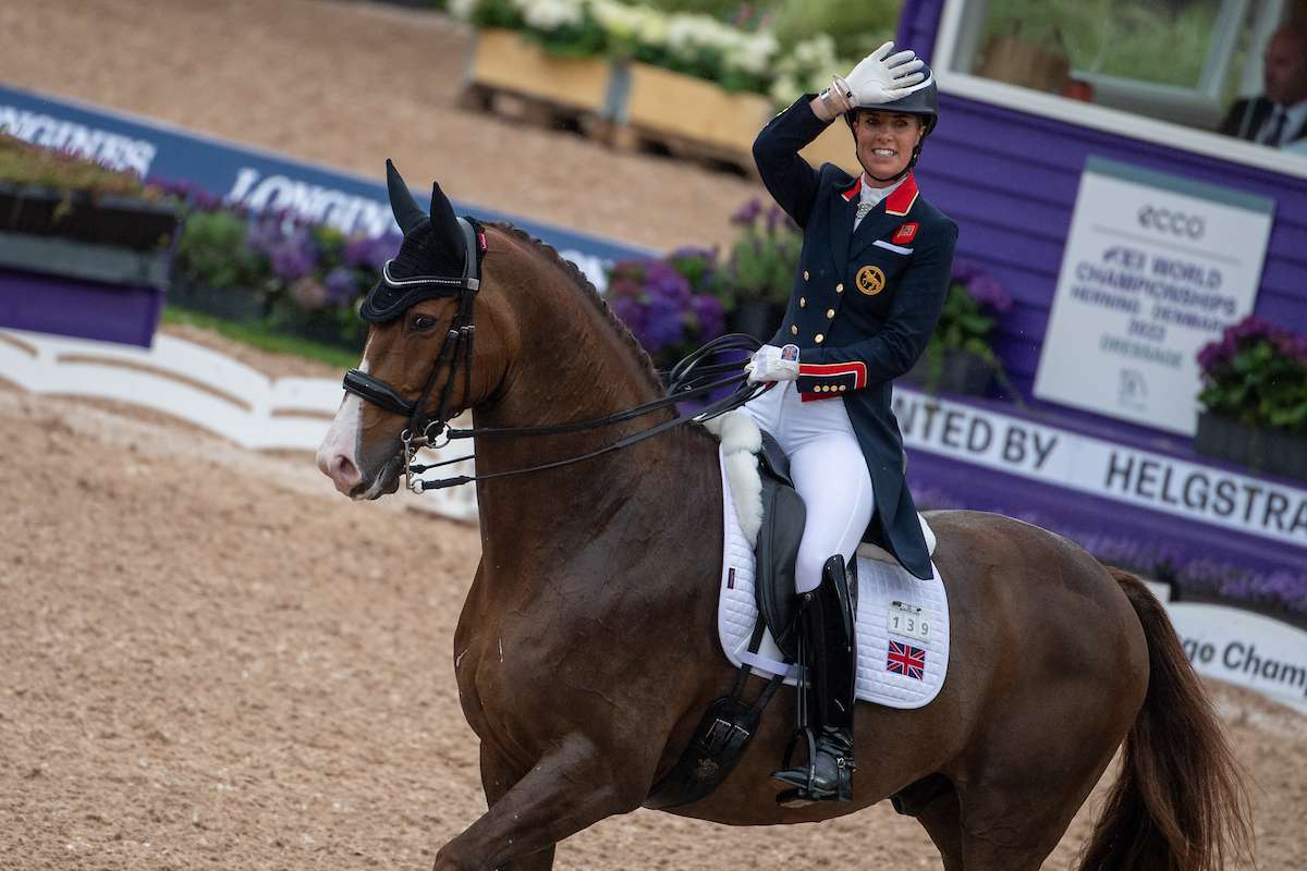 Charlotte DUJARDIN (GBR) & Imhotep - Grand Prix - Dressage - FEI World Championships Herning 2022. Image credit British Equestrian / Jon Stroud