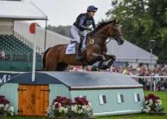 Piggy March Reclaims the Lead after Cross Country Day at The Land Rover Burghley Horse Trials.