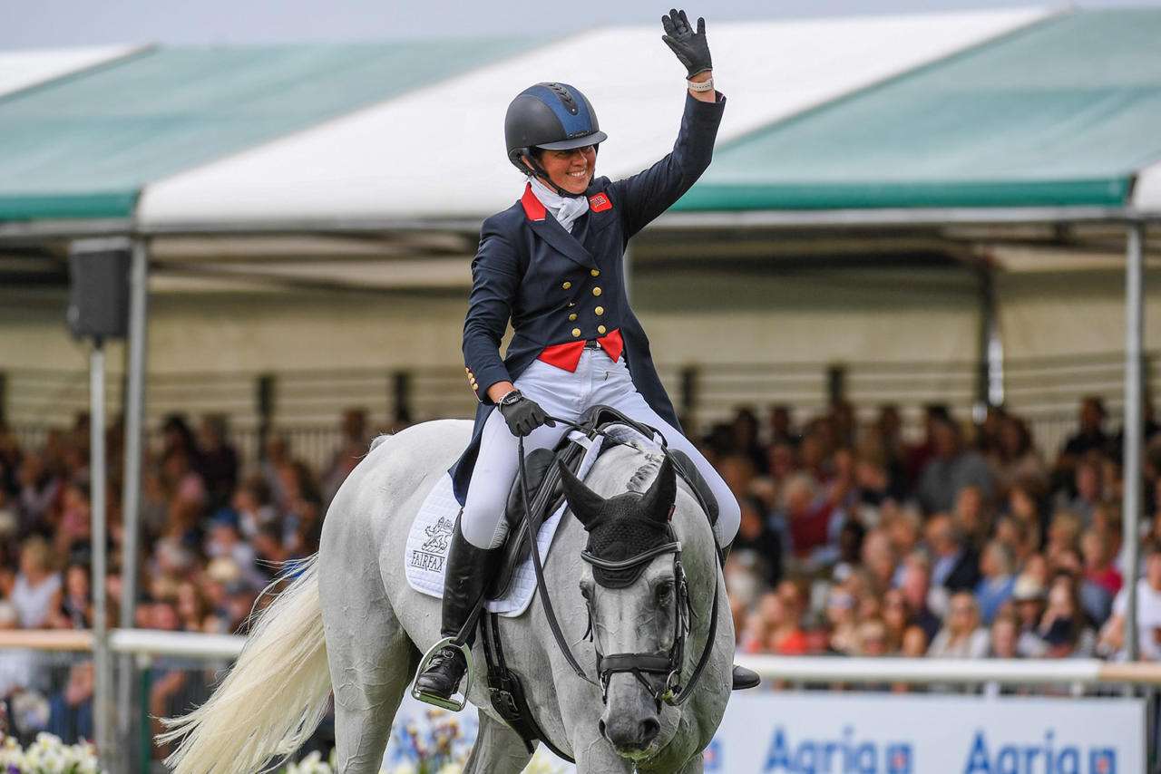 Kitty King and Vendredi Biats finish in 1st after the dressage at Land Rover Burghley Horse Trials 2022