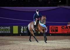 First Receiver fulfilled a dream of the late Queen in taking the SEIB Racehorse to Riding Horse championship at Horse of the Year Show (HOYS) on the 5thOctober.