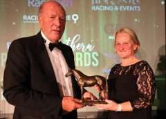 Dawn Goodfellow presents the StudBreeder Success Story of the Year Award to John Fairley