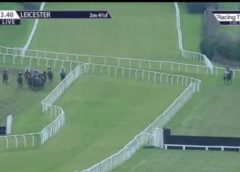 Tom Buckley pulls up Sindabella in Leicester Racing TV