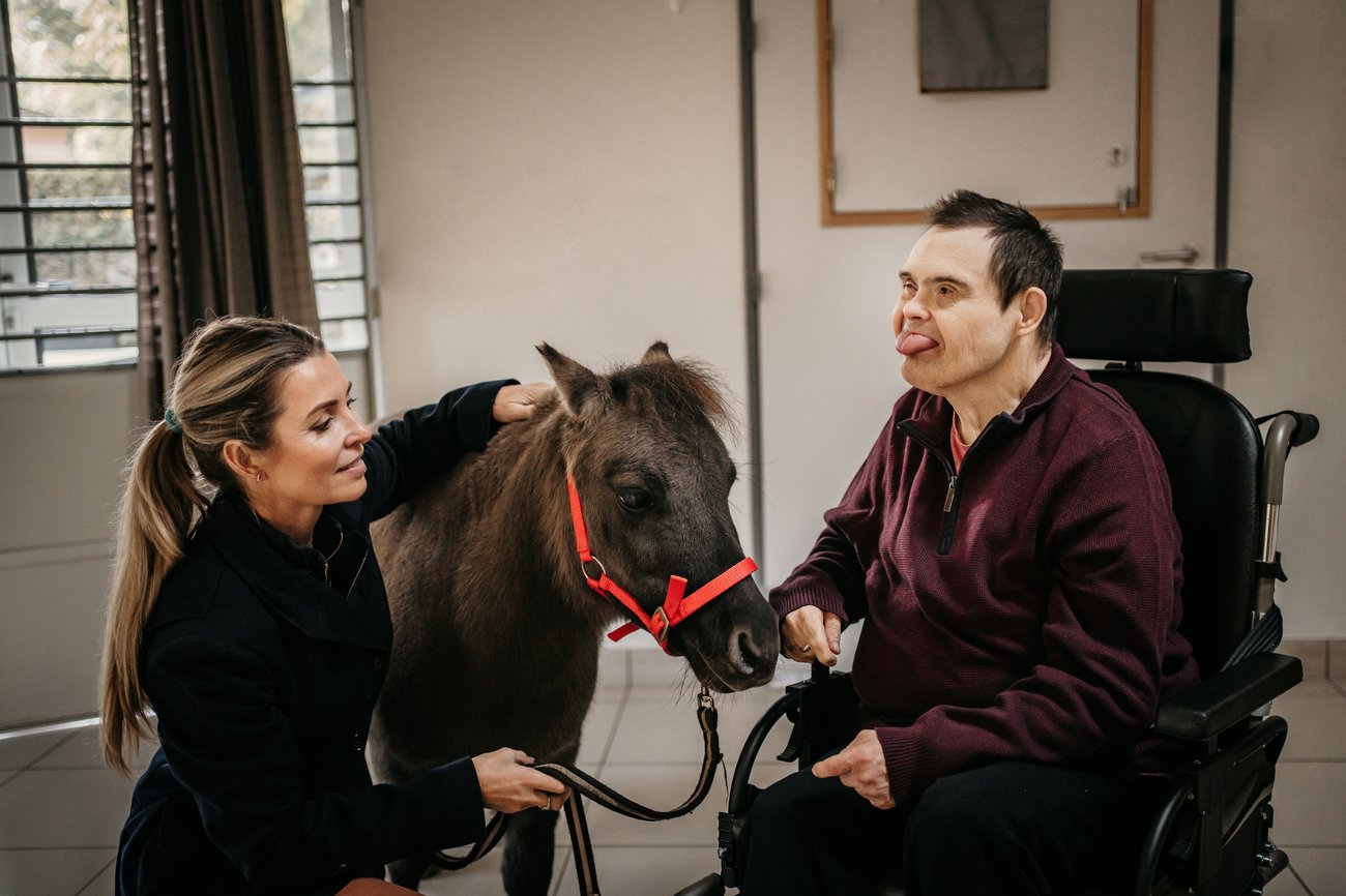 ITOT foundation Edwina Tops with pony and man in wheelchair