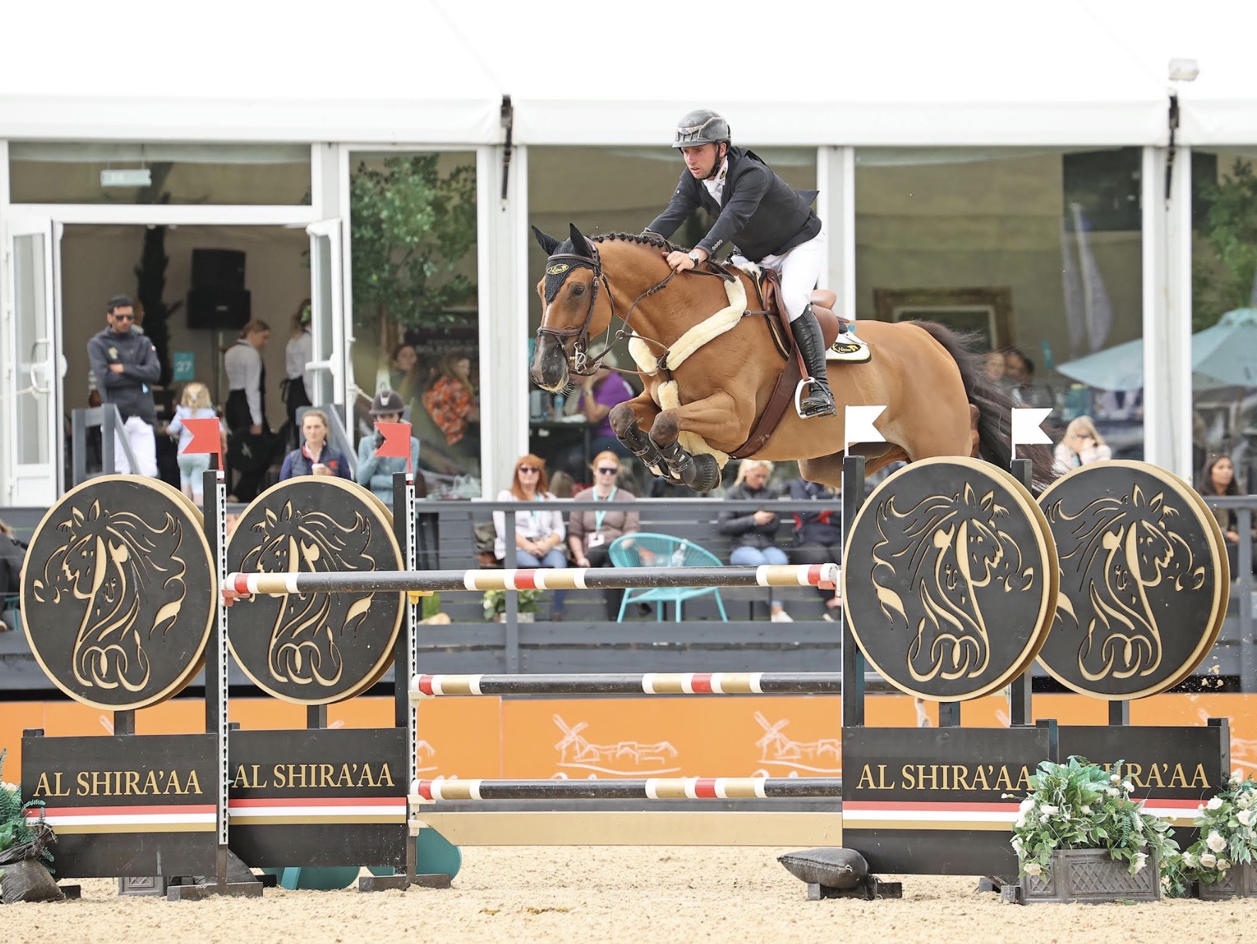 Bolesworth Partners 2023 image of horse and rider showjumping at Bolesworth