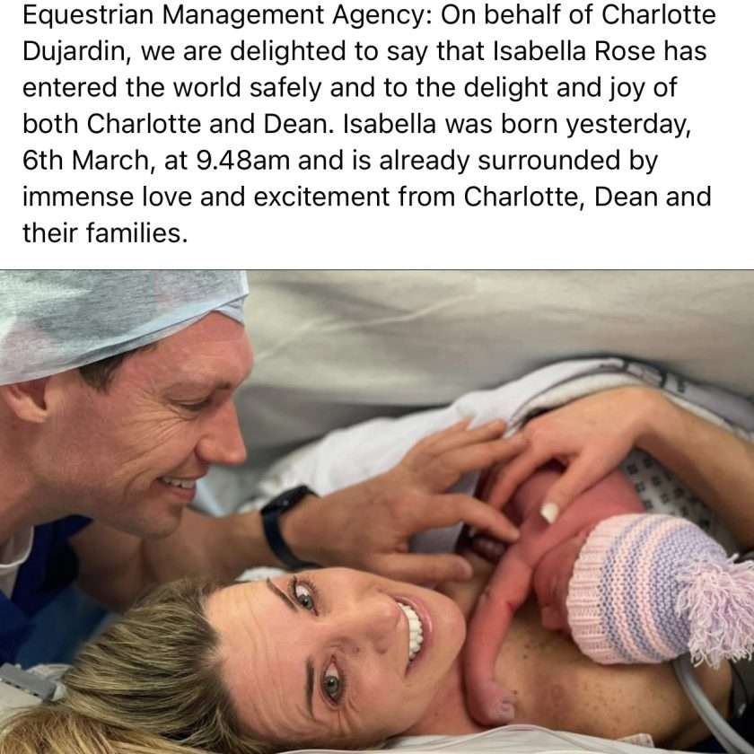 Charlotte Dujardin and baby Isabella Rose