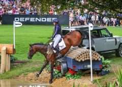 Burghley eventing Piggy March and Trevor Dickens' Vanir Kamira, Champions of Defender Burghley Horse Trials, 2022.