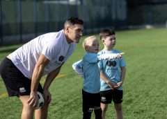 image | Gareth Barry teaching the younger generation Rugby