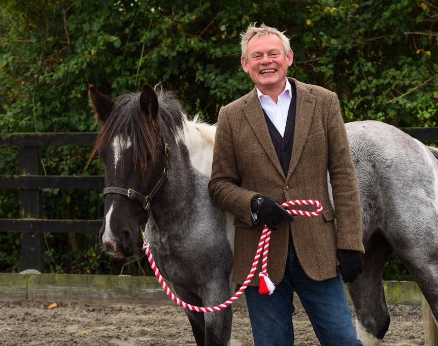 BHS President Martin Clunes with a pony