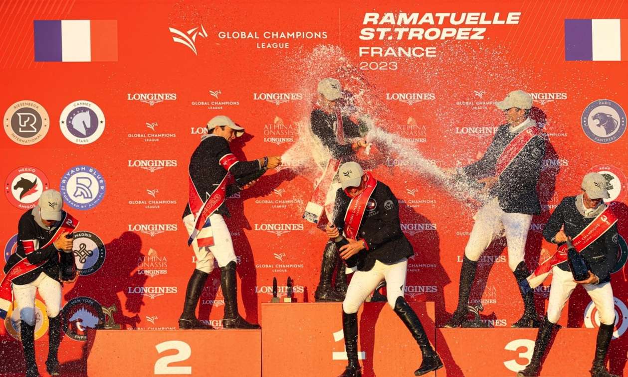 New York Empire powered by Lugano Diamonds take their win with an explosive Champagne celebration on the podium