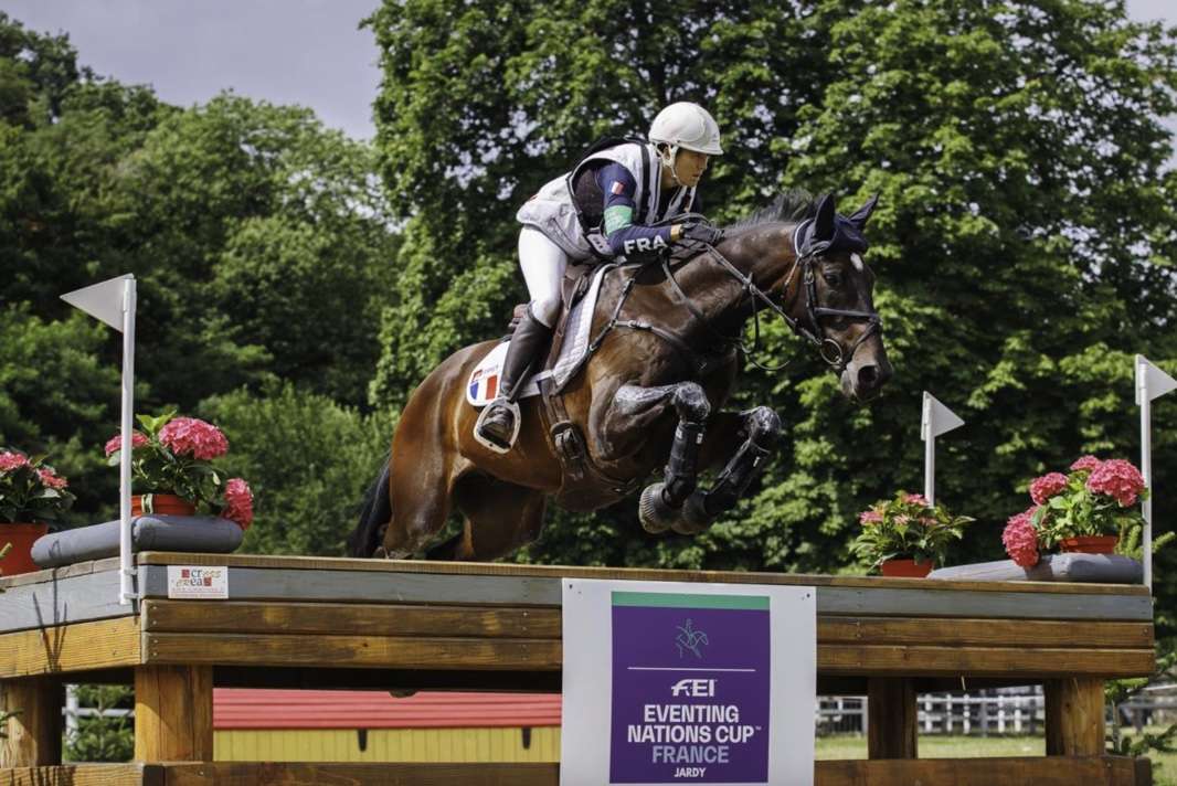 Gwendolen Fer (FRA) rides Romantic Love during the Cross Country during the FEI Eventing Nations Cup™ 2023 - Haras de Jardy (FRA) - FEI/Libby Law Photography