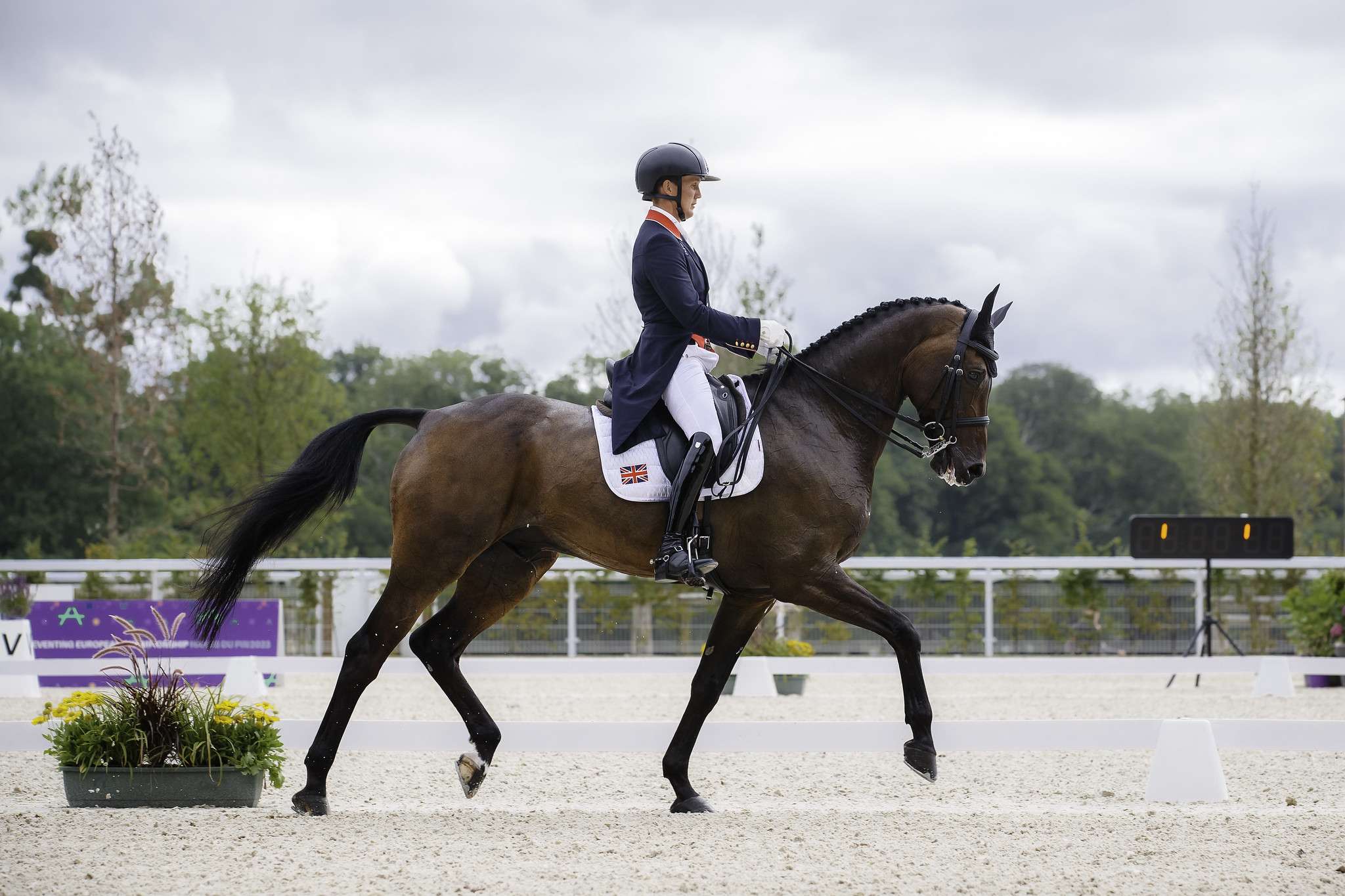 Tom McEwen rides JL Dublin during the second day of dressage. Interim-3rd. 2023 FRA-FEI Eventing European Championships | Haras du Pin, France. Friday 11 August 2023. Copyright Photo: FEI/Libby Law Photography