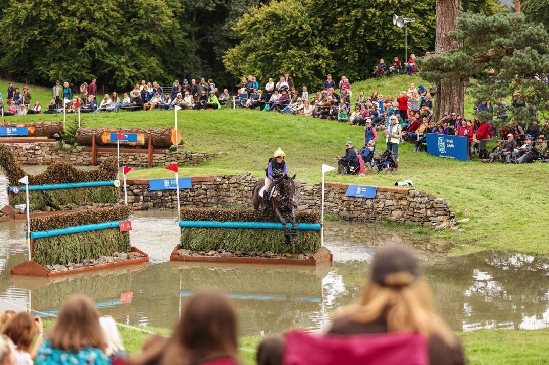 blair castle horse trials image of cross country water jump