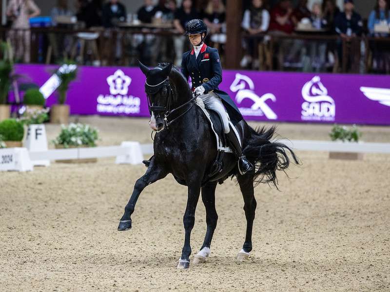 CHARLOTTE FRY of Britain competes on EVERDALE to win Grand Prix de Dressage at the FEI Dressage World Cup™ Final 2024 - Riyadh (KSA) - Grand Prix Copyright © FEI/Martin Dokoupil