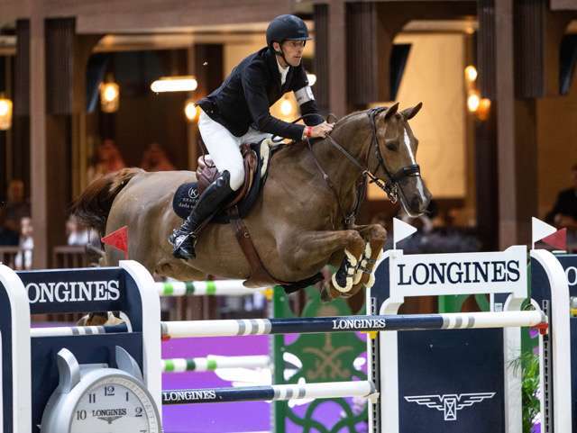 Defending champions Sweden’s Henrik von Eckermann and his wonderful gelding King Edward scorched to victory in tonight’s opening competition at the Longines FEI Jumping World Cup™ Final 2024 in Riyadh, Saudi Arabia. (FEI/Martin Dopoukil)