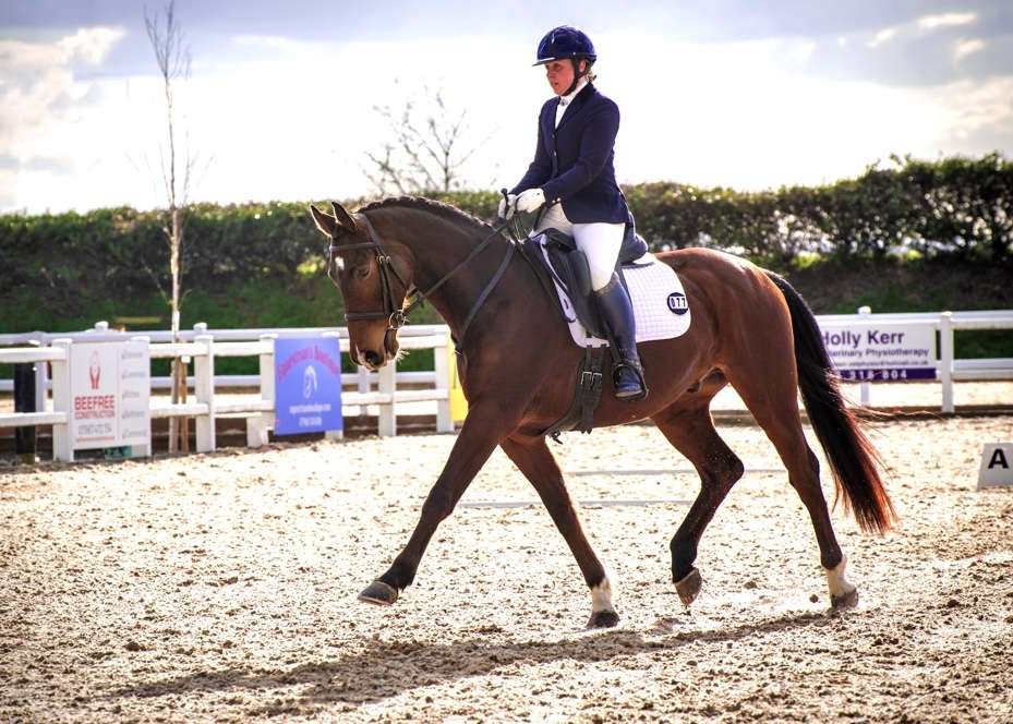 physiotherapy student Kate Nichols competing on a horse