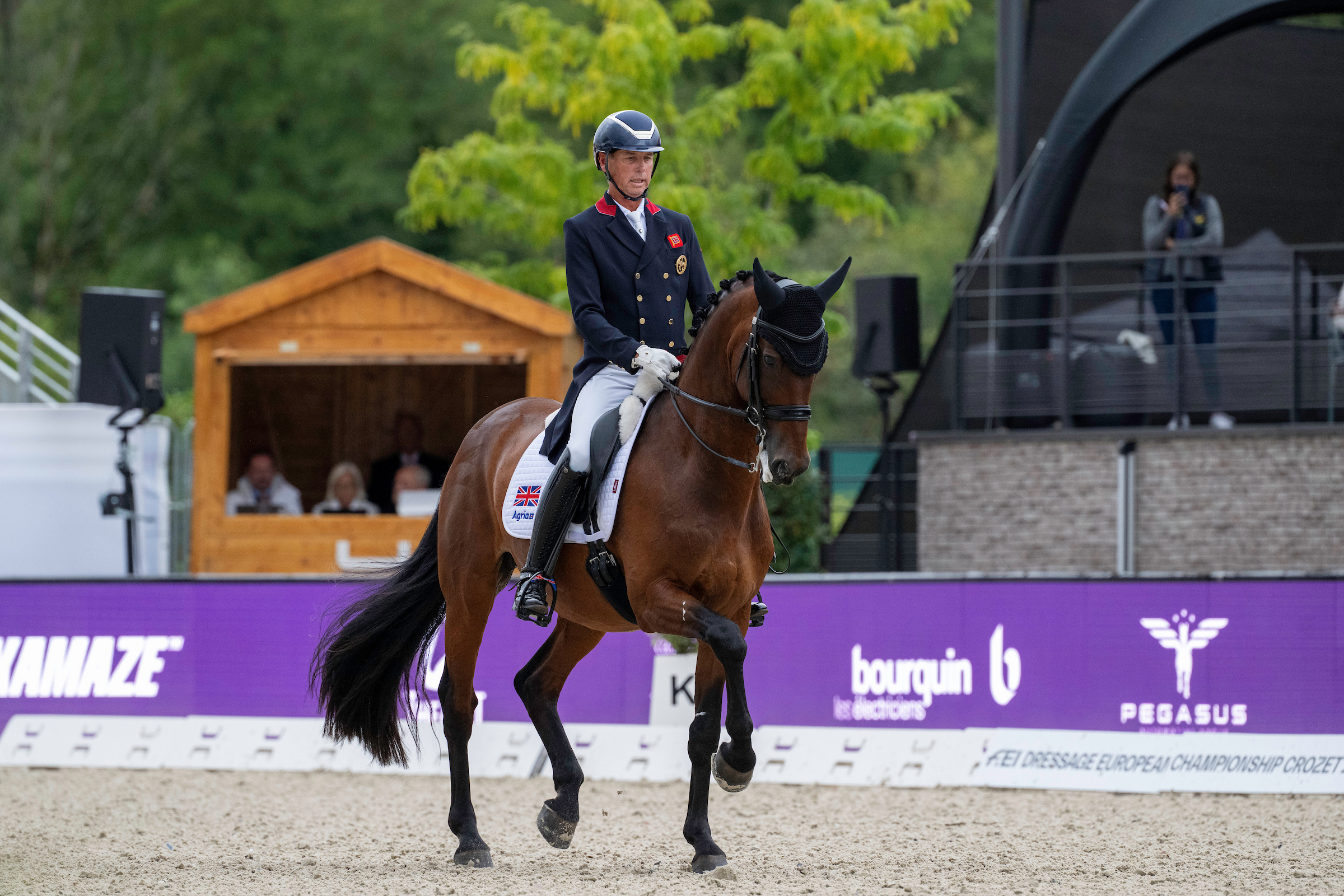 Carl HESTER (GBR) and FAME ride in the Grand Prix - Team Competition at the FEI Dressage European Championship 2025 - Jiva Hill Stables, Crozet, Rhone-Alpes, France - 28 August 2025 - photo Jon Stroud Media