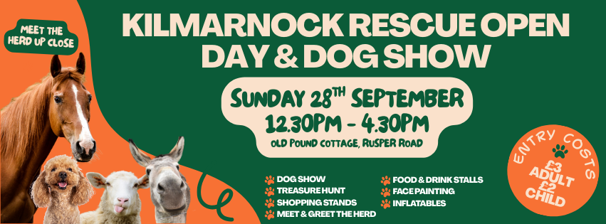 Kilmarnock rescue open day banner